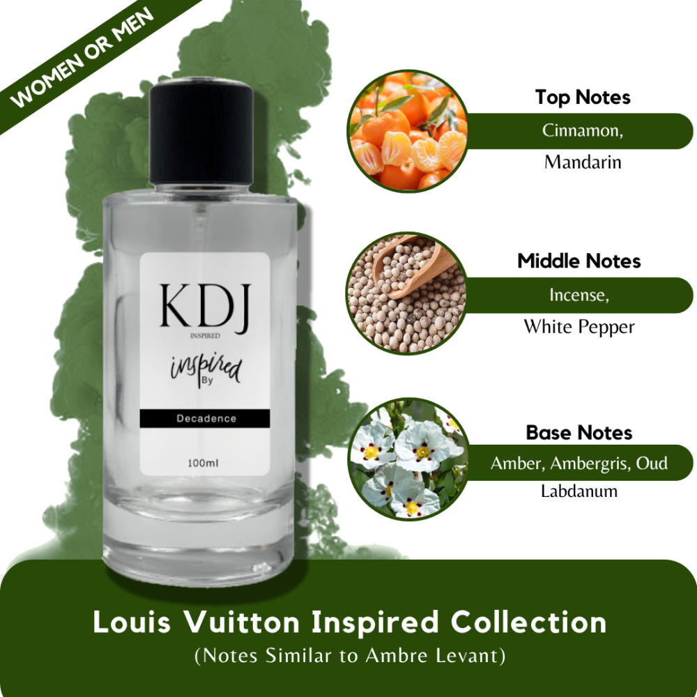 KDJ Inspired – Louis Vuitton Inspired Collection – Notes Similar to Ambre Levant – Unisex