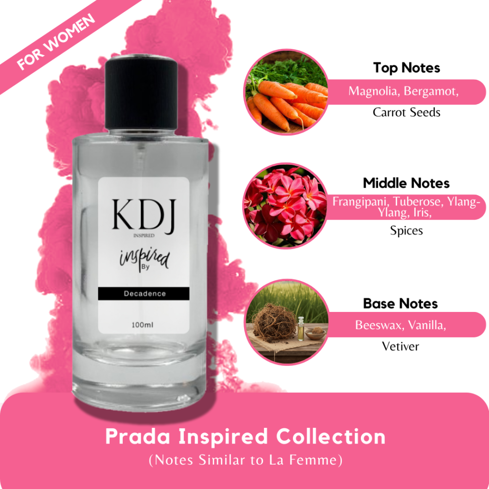 KDJ Inspired – Prada Inspired Collection – Notes Similar to La Femme – For Women
