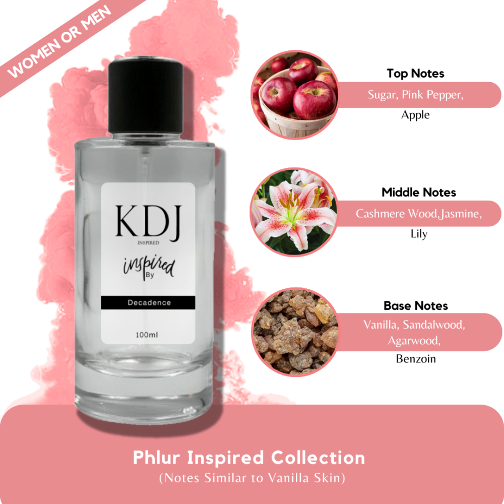 KDJ Inspired – Phlur Inspired Collection – Notes Similar to Vanilla Skin – Unisex