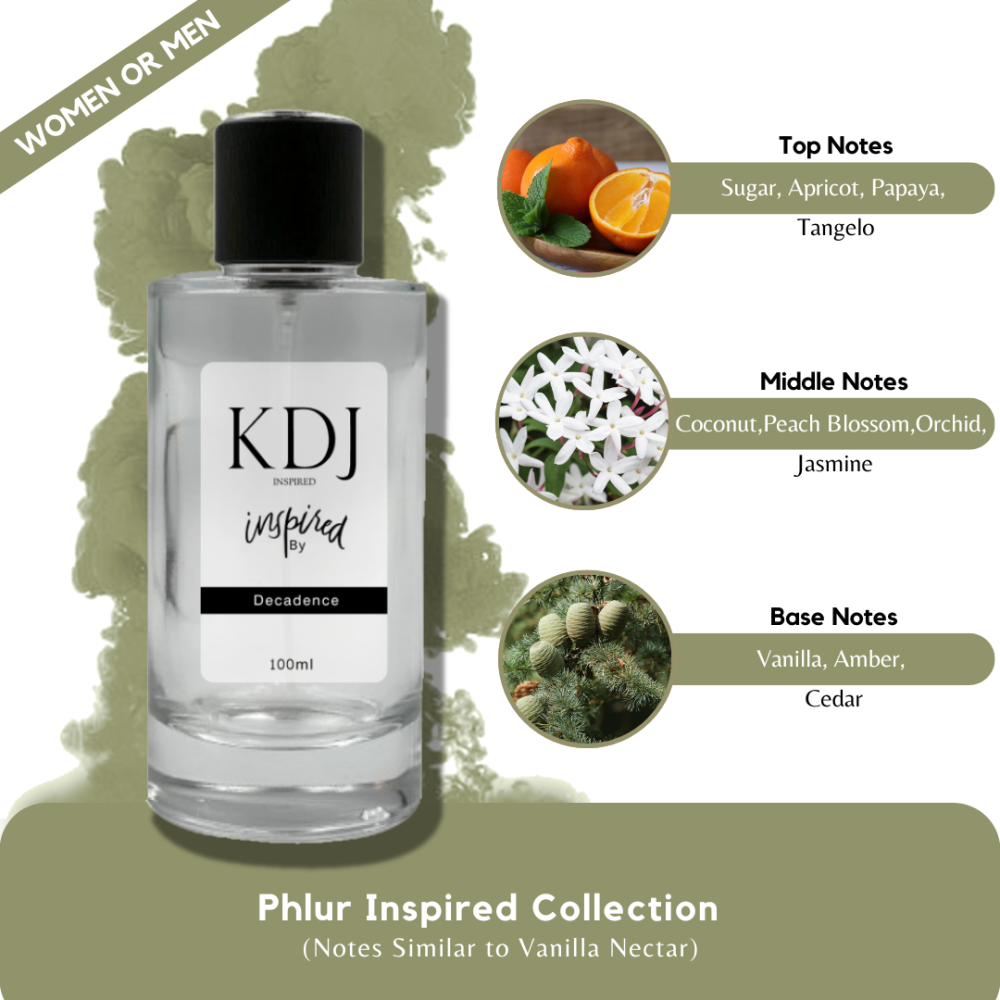 KDJ Inspired – Phlur Inspired Collection – Notes Similar to Vanilla Nectar – Unisex