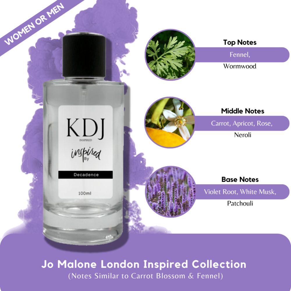 KDJ Inspired – Jo Malone London Inspired Collection – Notes Similar to Carrot Blossom & Fennel – Unisex