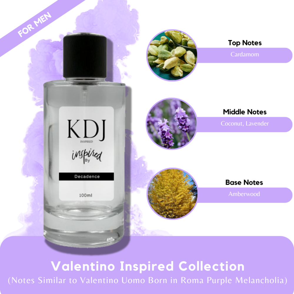 KDJ Inspired – Valentino Inspired Collection – Notes Similar to Valentino Uomo Born in Roma Purple Melancholia – Men