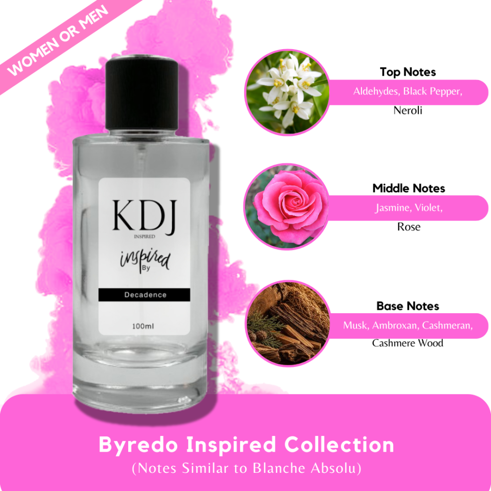 KDJ Inspired – Byredo Inspired Collection – Notes Similar to Blanche Absolu – Unisex