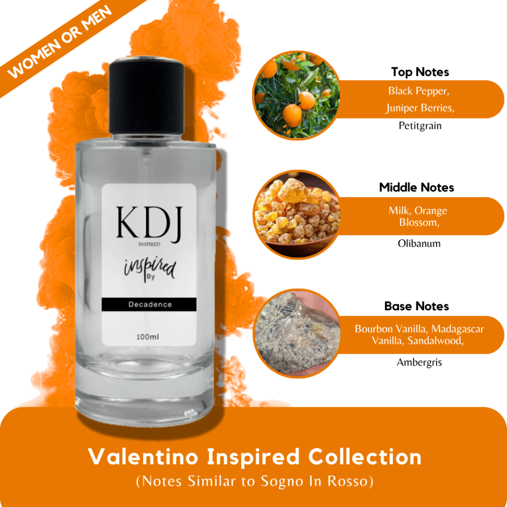 KDJ Inspired – Valentino Inspired Collection – Notes Similar to Sogno In Rosso – Unisex