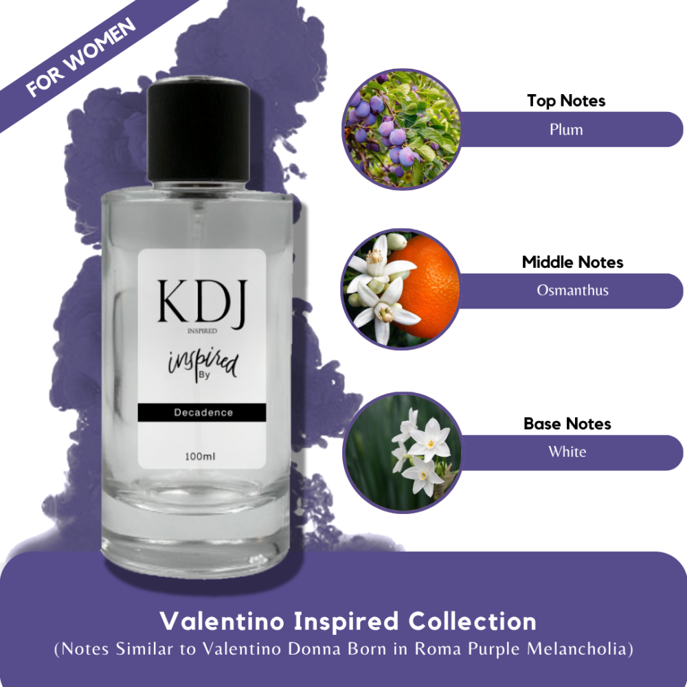 KDJ Inspired – Valentino Inspired Collection – Notes Similar to Valentino Donna Born in Roma Purple Melancholia – Women
