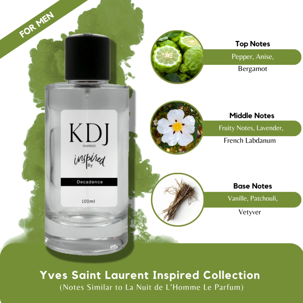KDJ Inspired – Yves Saint Laurent Inspired Collection – Notes Similar to La Nuit de L'Homme Le Parfum – Men