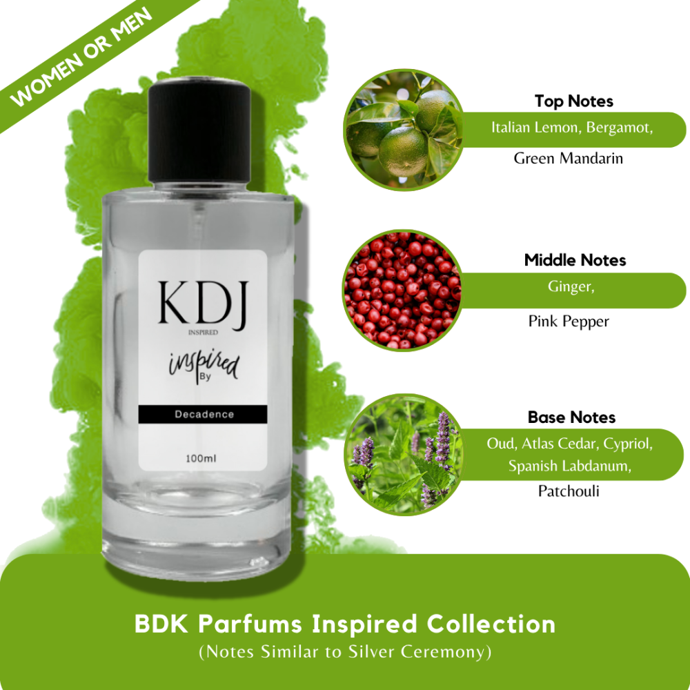 KDJ Inspired – BDK Parfums Inspired Collection – Notes Similar to Silver Ceremony – Unisex