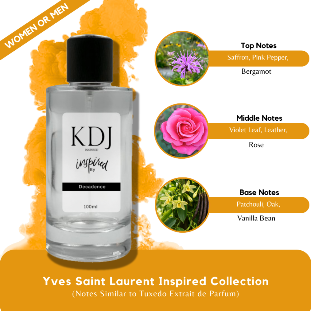KDJ Inspired – Yves Saint Laurent Inspired Collection – Notes Similar to Tuxedo Extrait de Parfum – Unisex